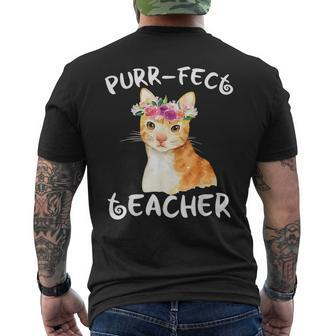 Cat Lover For Teachers Educators Appreciation Men's T-shirt Back Print - Monsterry AU