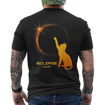 Cat Lovers 2024 Total Solar Eclipse Men's T-shirt Back Print | Seseable CA
