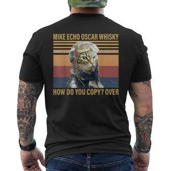 Cat Mike Echo Oscar Whisky How Do You Copy Over Vintage Men's T-shirt Back Print | Seseable CA