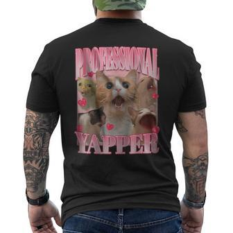 Cat Professional Yapper Oddly Specific Meme Men's T-shirt Back Print - Monsterry