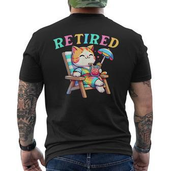 Cat Retired Retirement Plan Meow Animal Lover Men's T-shirt Back Print - Monsterry DE