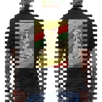 Cat Retro Vintage Kitty Anime Kitten Lover Meowing Men's T-shirt Back Print - Thegiftio