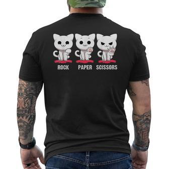 Cat Rock Paper Scissors Cute Cat Paws Cat Kitty Lover Men's T-shirt Back Print - Monsterry UK
