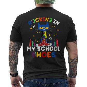 Cat-Rocking I N My-School-Shoes-Back To-School-Cat-Lover Men's T-shirt Back Print | Mazezy