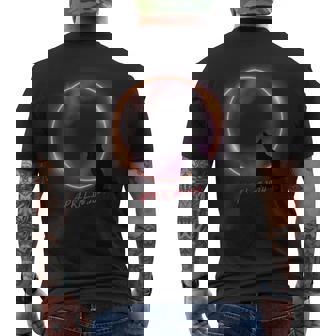 Cat Solar Eclipse 2024 Men's T-shirt Back Print - Seseable
