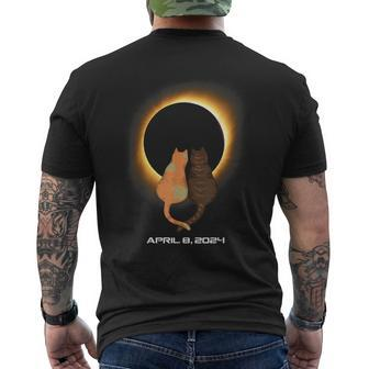 Cat Solar Eclipse 2024 Totality Men's T-shirt Back Print - Monsterry CA