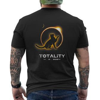 Cat Totality 4082024 Total Solar Eclipse 2024 Men's T-shirt Back Print | Mazezy