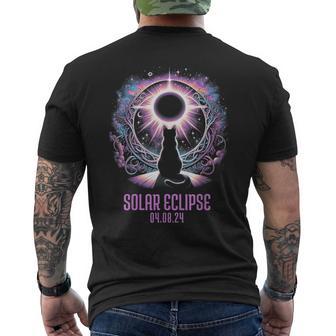 Cat Watching Total Solar Eclipse Apr 8 2024 Astronomy Lover Men's T-shirt Back Print - Monsterry AU