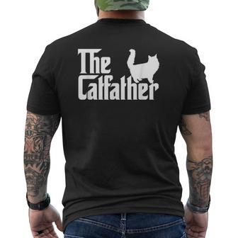 The Catfather Cat Dad For Men Cat Lover Mens Back Print T-shirt | Mazezy