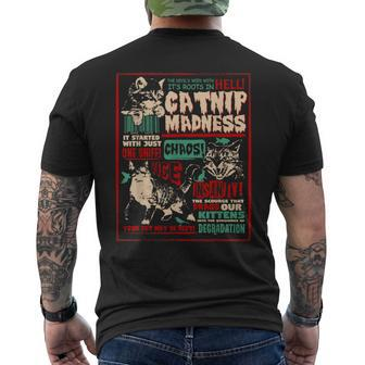 Catnip Madness Cute Kitten Cat Lover Cat Owners Men's T-shirt Back Print - Seseable