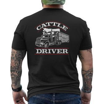 Cattle Driver Truck Driver Truck Driving Mens Back Print T-shirt | Mazezy