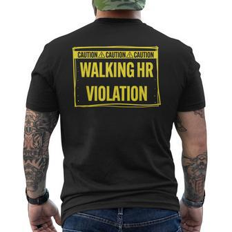 Caution Walking Hr Violation Sarcastic Men's T-shirt Back Print | Mazezy DE