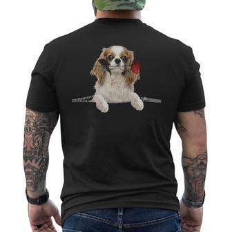 Cavalier King Charles Spaniel Rose Zipper Cute Gif Men's T-shirt Back Print | Mazezy CA
