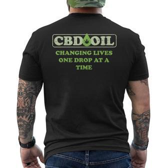 Cbd Oil Changing Lives One Drop At A Time Hemp Slogan Men's T-shirt Back Print - Monsterry UK