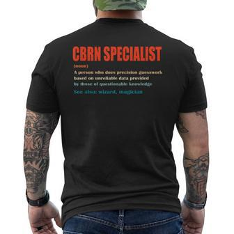 Cbrn Specialist Vintage Definition Wizard Magician Men's T-shirt Back Print - Monsterry