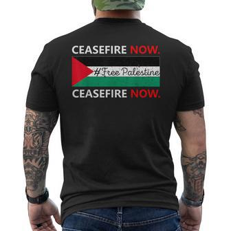 Ceasefire Now In Palestine Gaza Cease Fire Not In Our Name Men's T-shirt Back Print - Seseable