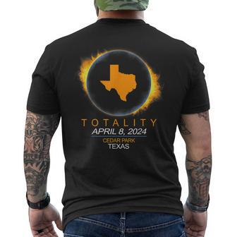 Cedar Park Texas Total Solar Eclipse 2024 Men's T-shirt Back Print | Mazezy