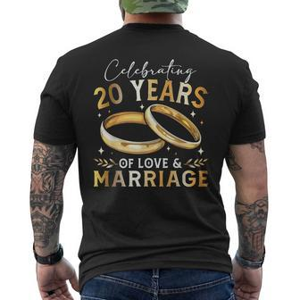 Celebrating 20 Years Of Love And Marriage Wedding Couples Men's T-shirt Back Print - Thegiftio UK