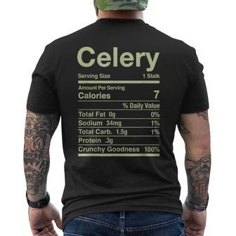 Celery Nutrition Facts Juice Vegetable Thanksgiving Matching Men's T-shirt Back Print - Monsterry