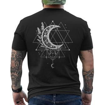 Celestial Occult Witchcraft Moon With Lavender Gothic Witch Men's T-shirt Back Print - Monsterry
