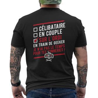 Célibataire En Couple Sur L'ordi T-shirt imprimé au dos - Cadeauxyz