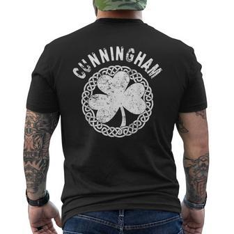 Celtic Theme Cunningham Irish Family Name Men's T-shirt Back Print - Monsterry