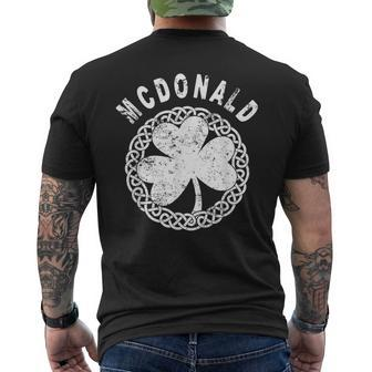 Celtic Theme Mcdonald Irish Family Name Men's T-shirt Back Print - Seseable