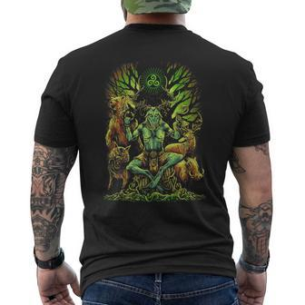 Celtic Pagan Cernunnos Irish Scottish Mythology Men's T-shirt Back Print - Monsterry