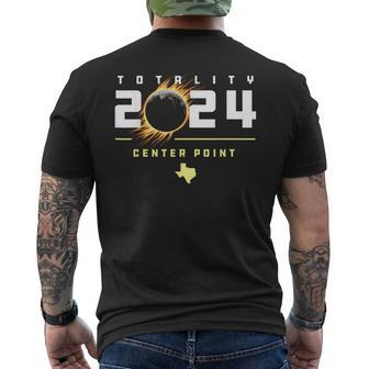Center Point Texas 2024 Total Solar Eclipse Men's T-shirt Back Print | Mazezy