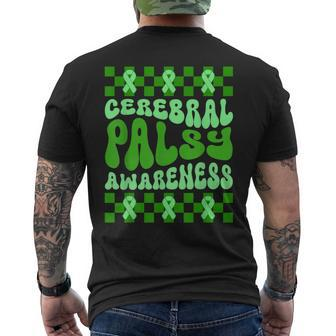 Cerebral Palsy Awareness Green Ribbon Cp March Men's T-shirt Back Print - Seseable
