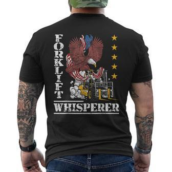 Certified Forklift Truck Operator Vintage American Flag Men's T-shirt Back Print - Monsterry