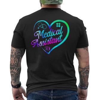 Certified Medical Assistant Watercolor Heart Cma Men's T-shirt Back Print - Monsterry AU