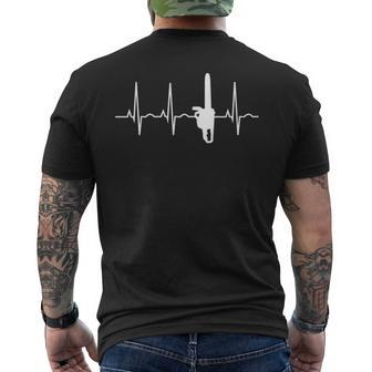 Chainsaw Heartbeat Men's T-shirt Back Print | Mazezy
