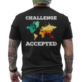 Challenge Accepted Map T Travel World Traveler Men's T-shirt Back Print - Monsterry UK