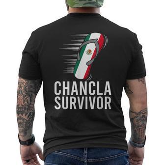 Chancla Survivor Mexico Mexican Flag Joke Idea Men's T-shirt Back Print - Monsterry UK