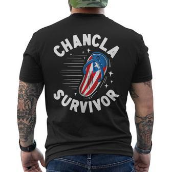 Chancla Survivor Puerto Rican Puerto Rico Spanish Joke Men's T-shirt Back Print - Seseable
