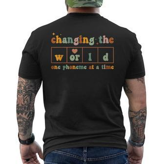 Changing The World One Phoneme At A Time Dyslexia Teacher Men's T-shirt Back Print | Mazezy