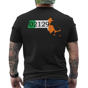 Charlestown 02129 Irish Flag Men's T-shirt Back Print - Monsterry