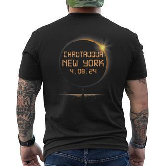 Chautauqua New York Ny Total Solar Eclipse April 8 2024 4-8 Men's T-shirt Back Print | Mazezy