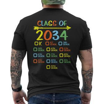 Checklist Handprint Class Of 2034 Grow With Me Boys Girls Men's T-shirt Back Print - Monsterry AU