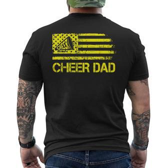 Cheer Dad Cheerleading Usa Flag Fathers Day Cheerleader Men's T-shirt Back Print - Seseable