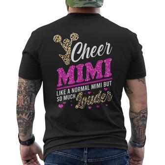 Cheer Mimi Biggest Fan Leopard Print And Pom Pom V2 Mens Back Print T-shirt - Thegiftio UK