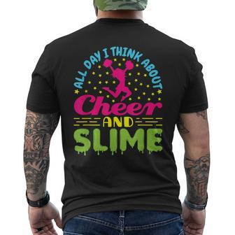 Cheer And Slime Cute Cheerleading Cheerleader Men's T-shirt Back Print - Monsterry AU