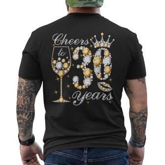 Cheers To 30 Years Old Happy 30Th Birthday Queen Drink Wine Men's T-shirt Back Print | Mazezy