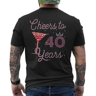 Cheers To 40 Years 40Th Birthday 40 Years Old Bday Men's T-shirt Back Print | Seseable CA