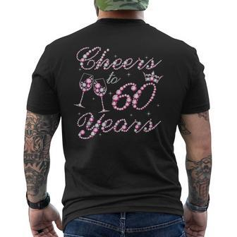 Cheers To 60 Years 1962 60Th Birthday Queen Pink Diamond Men's T-shirt Back Print - Thegiftio