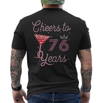 Cheers To 76 Years 76Th Birthday 76 Years Old Bday Men's T-shirt Back Print - Monsterry AU