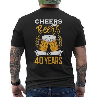 Cheers And Beers To 40 Years Birthday Beer Beer Lover Men's T-shirt Back Print - Thegiftio UK