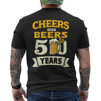 Cheers And Beers To 50 Years Happy 50Th Birthday Men's T-shirt Back Print | Mazezy UK