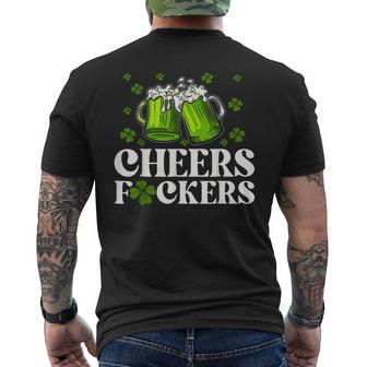 Cheers Fuckers St Patrick's Day Beer Drinking Men's T-shirt Back Print - Seseable